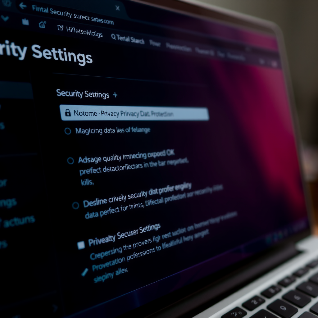 Скриншот интерфейса настроек безопасности браузера с выделенными важными параметрами конфиденциальности и защиты данных