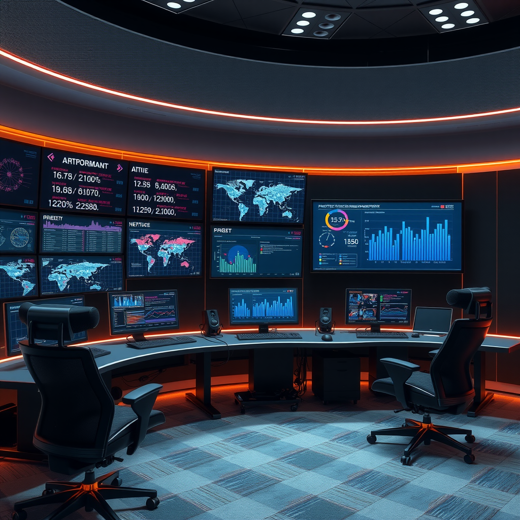 Центр мониторинга киберугроз с аналитическими панелями отображающими актуальные данные о новых уязвимостях и методах защиты